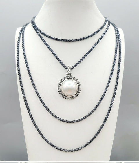  David Yurman Cerise Moonlight Ice Pendant – Pearl & Diamond