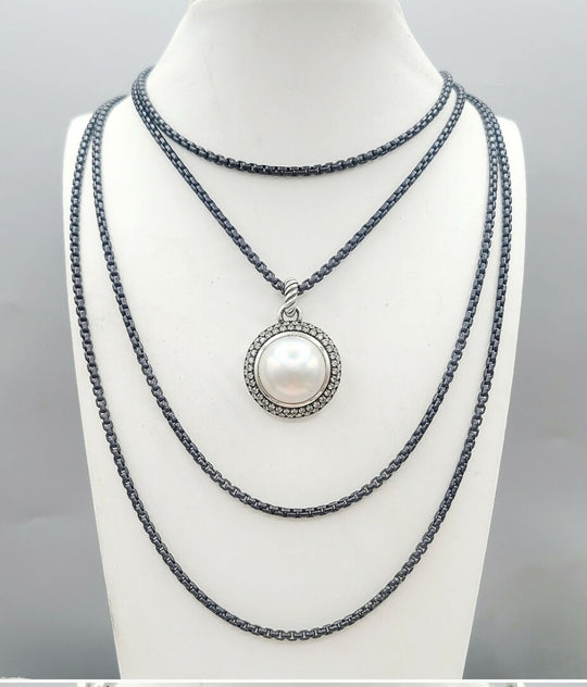  David Yurman Cerise Moonlight Ice Pendant – Pearl & Diamond