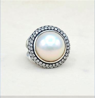  David Yurman Cerise Moonlight Ice Ring – Pearl & Diamonds