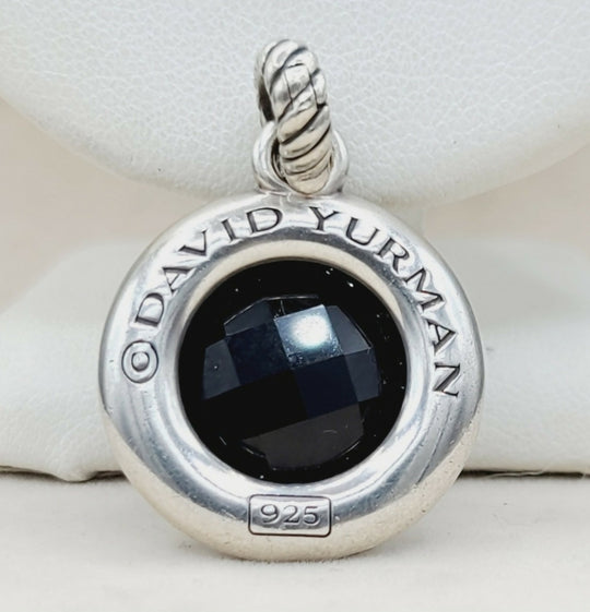  David Yurman Cerise Pendant – 18mm Black Onyx & Diamonds