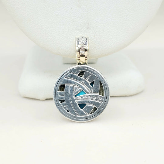  David Yurman Cerise Pendant Enhancer Turquoise & Gold