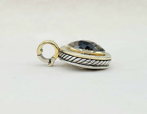  David Yurman Cerise Pendant Smoky Quartz, Diamonds & Gold