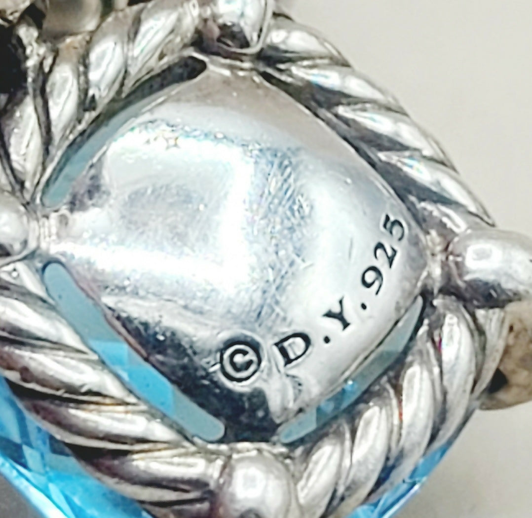 David Yurman Chatelaine Blue Topaz Diamond Drop Earrings