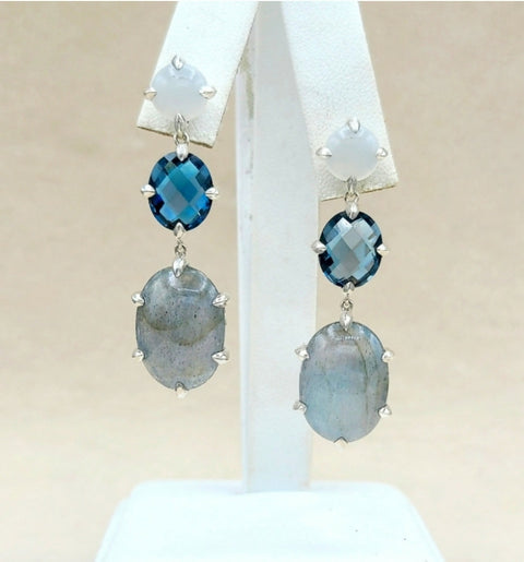  David Yurman Chatelaine Earrings – Labradorite & Moonstone
