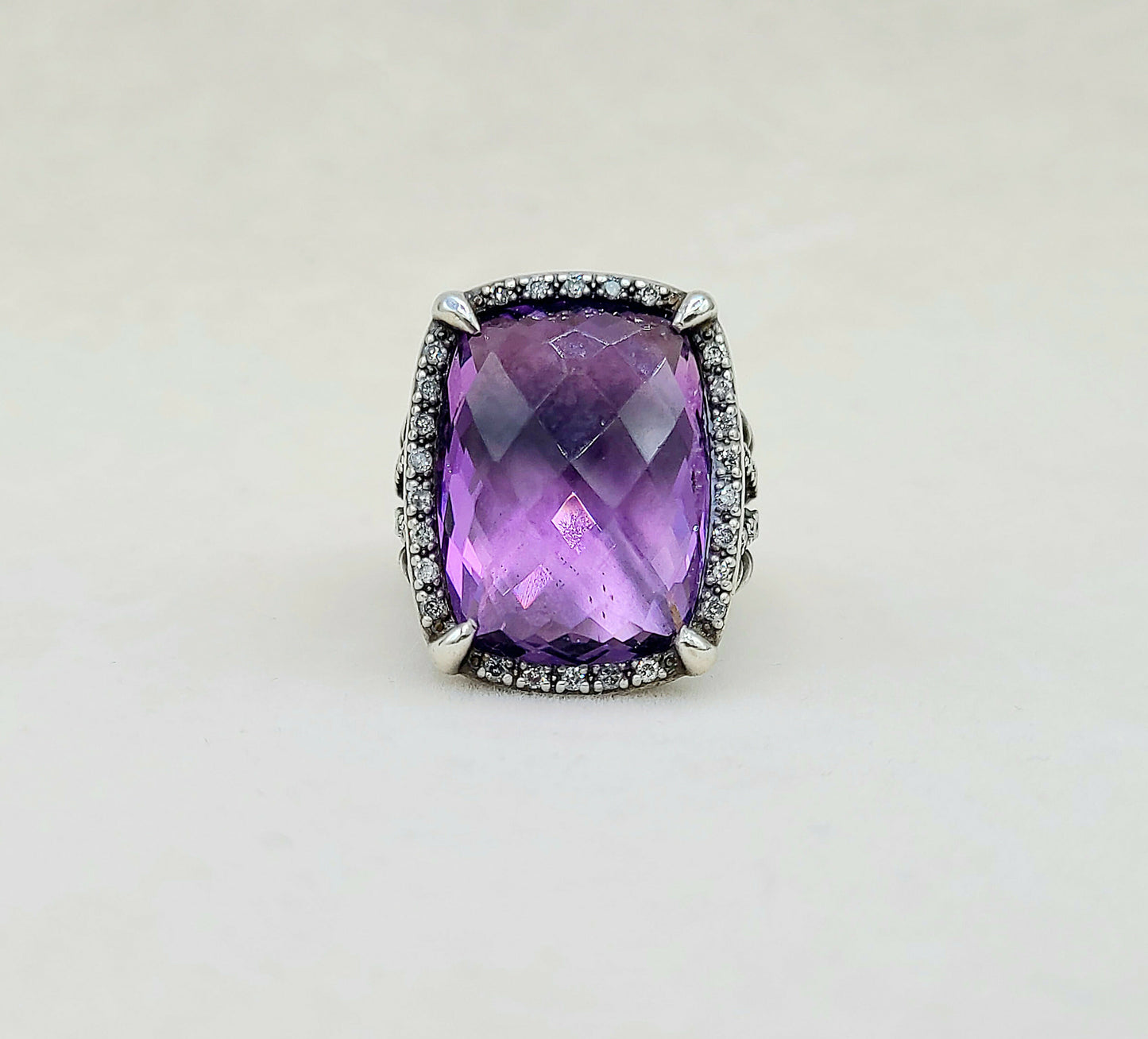    David Yurman Chatelaine Elongated Ring Amethyst & Diamonds