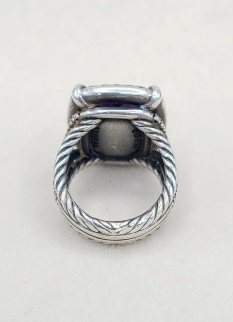  David Yurman Chatelaine Elongated Ring Amethyst & Diamonds
