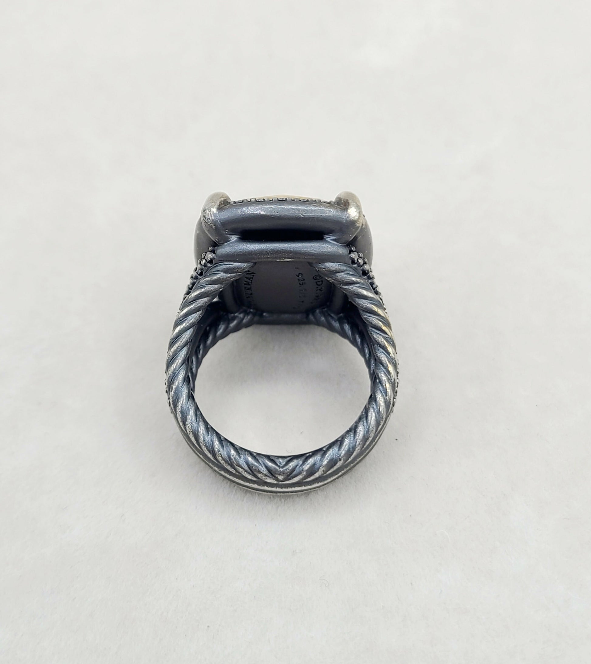 David Yurman Chatelaine Gold Dome Black Diamond Ring Certified   AYW Luxury #