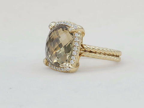  David Yurman Chatelaine Ring – Citrine, Diamonds & Gold