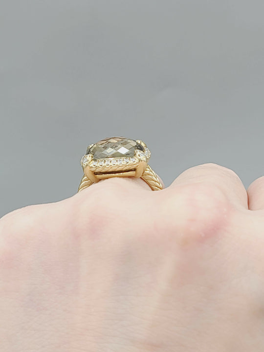  David Yurman Chatelaine Ring – Citrine, Diamonds & Gold