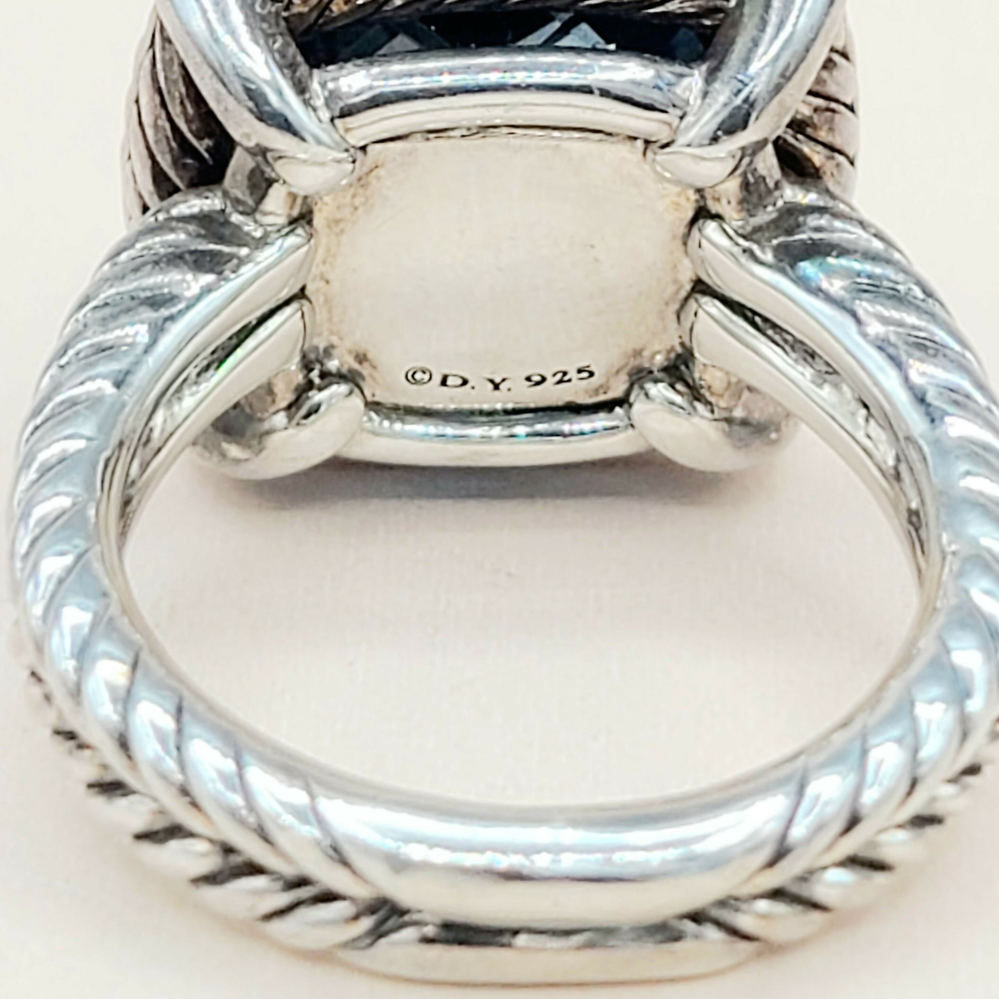 David Yurman Chatelaine Ring Hampton Blue Topaz & Diamond  AYW Luxury #