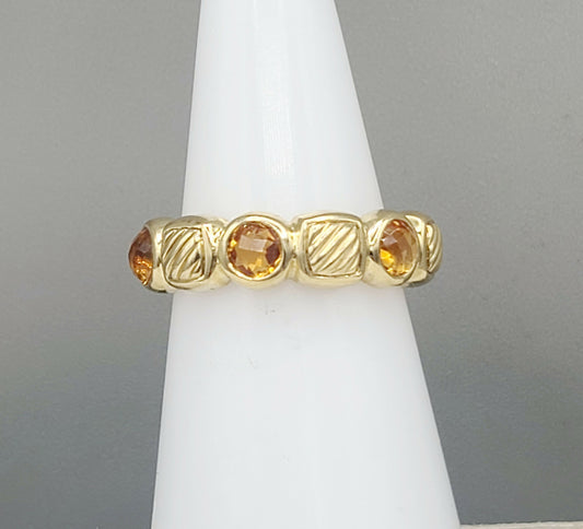 David Yurman Chiclet Citrine Gold Band Ring | Certified Pre-Owned  AYW Luxury #