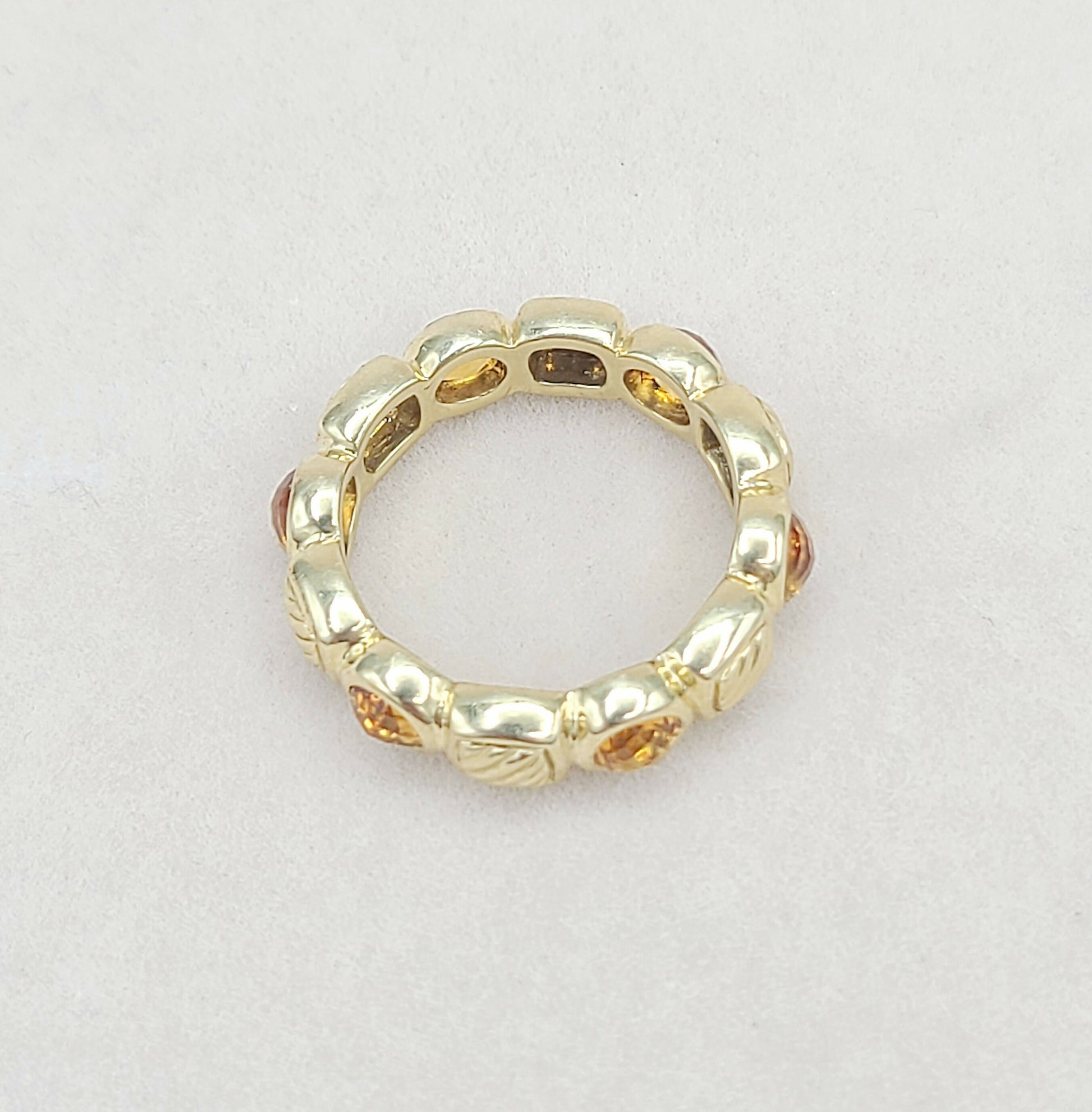 David Yurman Chiclet Citrine Gold Band Ring | Certified Pre-Owned  AYW Luxury #