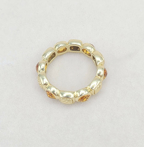  David Yurman Chiclet Band Ring – Citrine & 18k Gold
