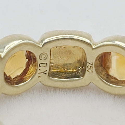  David Yurman Chiclet Band Ring – Citrine & 18k Gold