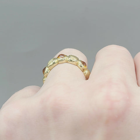  David Yurman Chiclet Band Ring – Citrine & 18k Gold