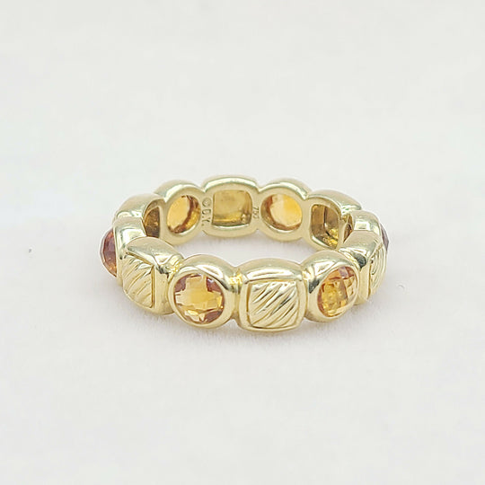  David Yurman Chiclet Band Ring – Citrine & 18k Gold