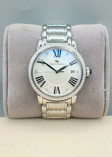  David Yurman Classic Quartz Watch 38mm Diamond Bezel