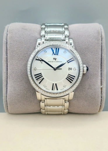  David Yurman Classic Quartz Watch 38mm Diamond Bezel