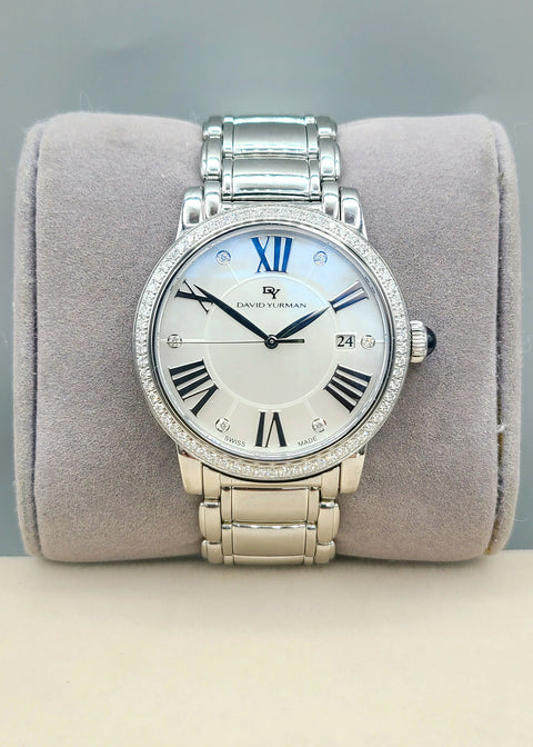  David Yurman Classic Quartz Watch 38mm Diamond Bezel