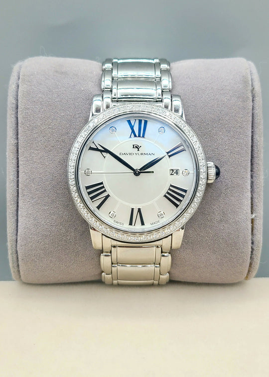  David Yurman Classic Quartz Watch 38mm Diamond Bezel
