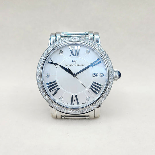  David Yurman Classic Quartz Watch 38mm Diamond Bezel