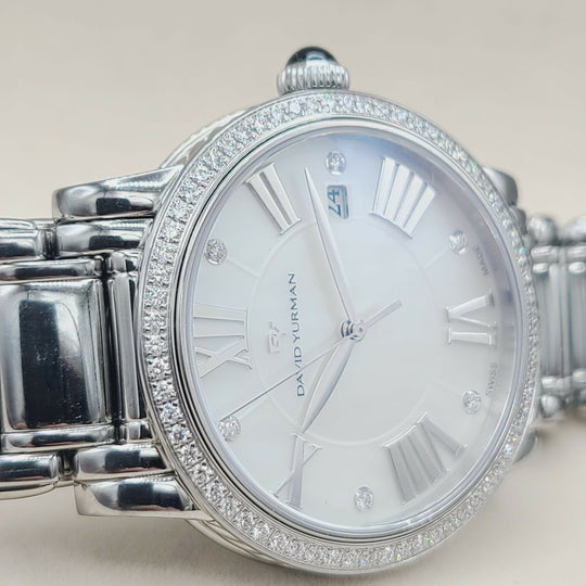  David Yurman Classic Quartz Watch 38mm Diamond Bezel