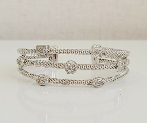  David Yurman Confetti Diamond Bracelet Three Row