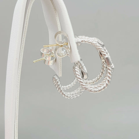  David Yurman Confetti Earrings Three Row with Diamonds