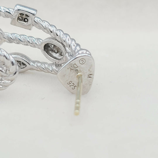  David Yurman Confetti Earrings Three Row with Diamonds