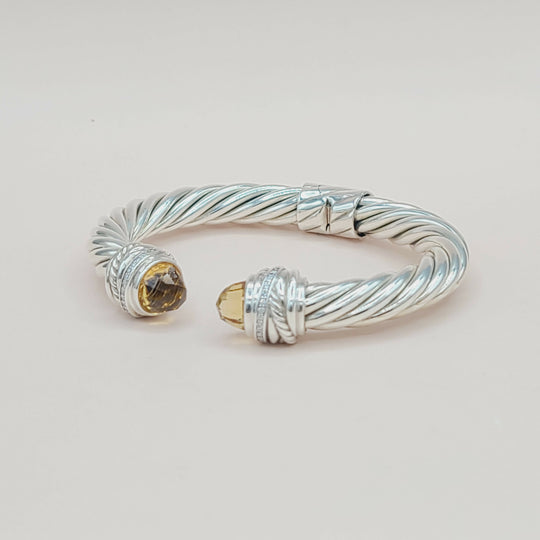  David Yurman Crossover Bracelet 8.5mm Citrine & Diamonds