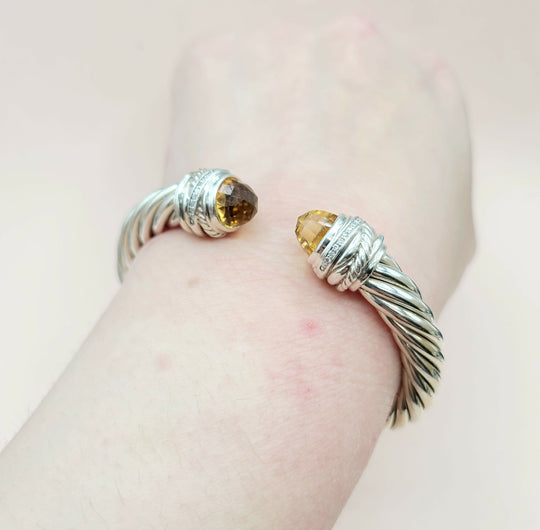  David Yurman Crossover Bracelet 8.5mm Citrine & Diamonds