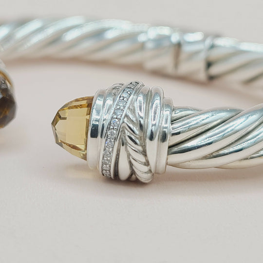  David Yurman Crossover Bracelet 8.5mm Citrine & Diamonds
