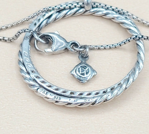  David Yurman Crossover Necklace Pave Diamond Circle