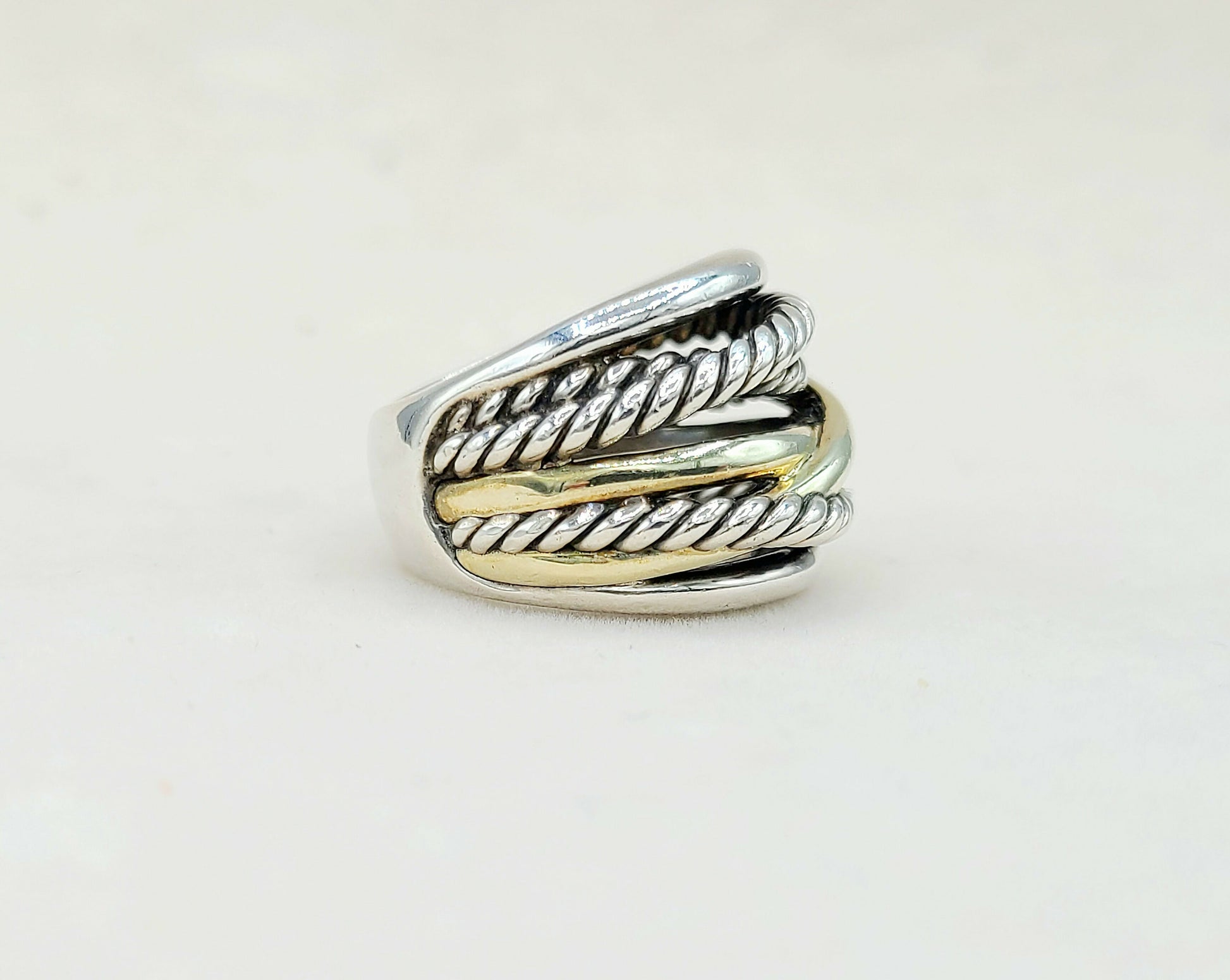 David Yurman Wide Crossover Gold Ring | Certified Pre-Owned  AYW Luxury #