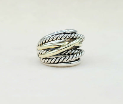 David Yurman Wide Crossover Gold Ring | Certified Pre-Owned  AYW Luxury #
