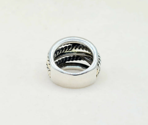  David Yurman Crossover Ring Wide with Gold