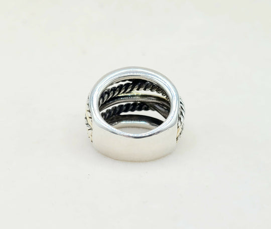 David Yurman Crossover Ring Wide with Gold