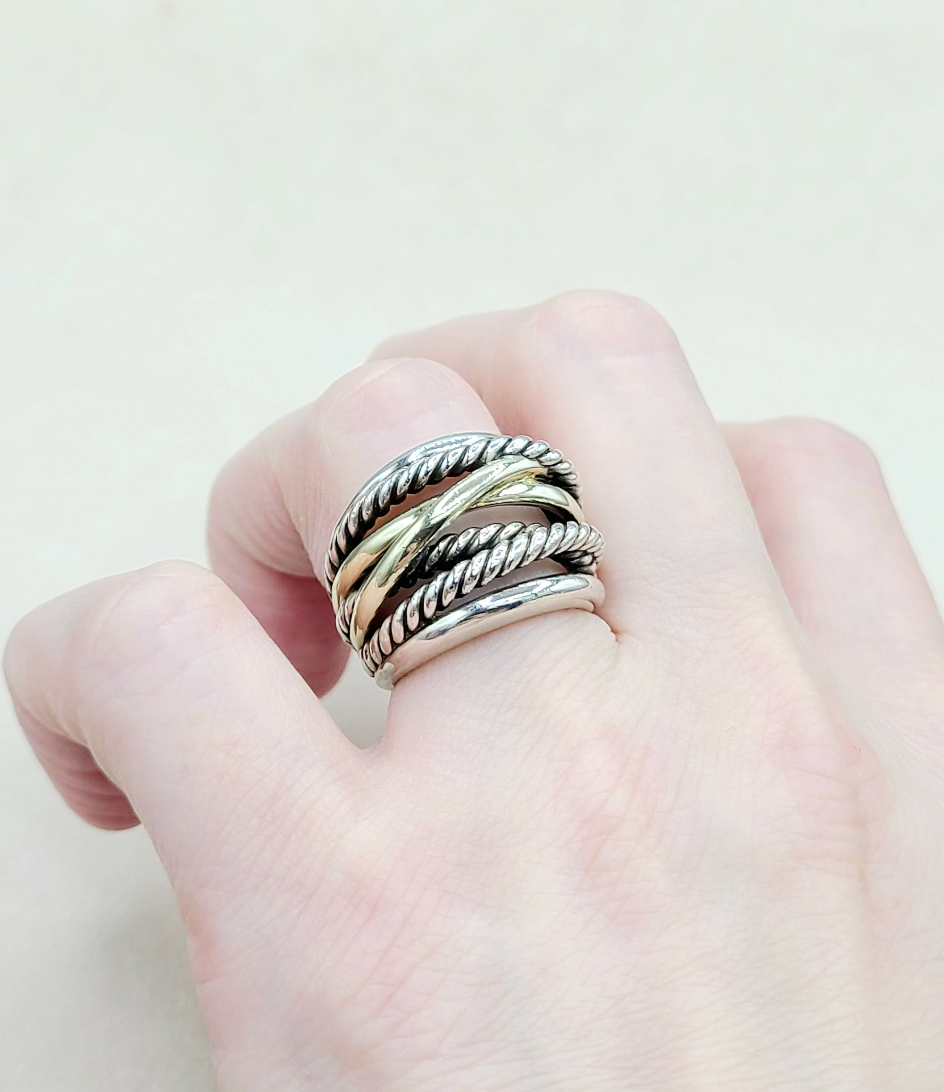 David Yurman Wide Crossover Gold Ring | Certified Pre-Owned  AYW Luxury #