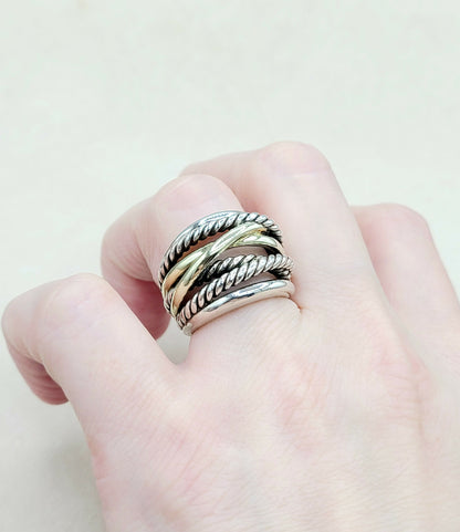 David Yurman Wide Crossover Gold Ring | Certified Pre-Owned  AYW Luxury #