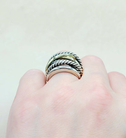 David Yurman Wide Crossover Gold Ring | Certified Pre-Owned  AYW Luxury #