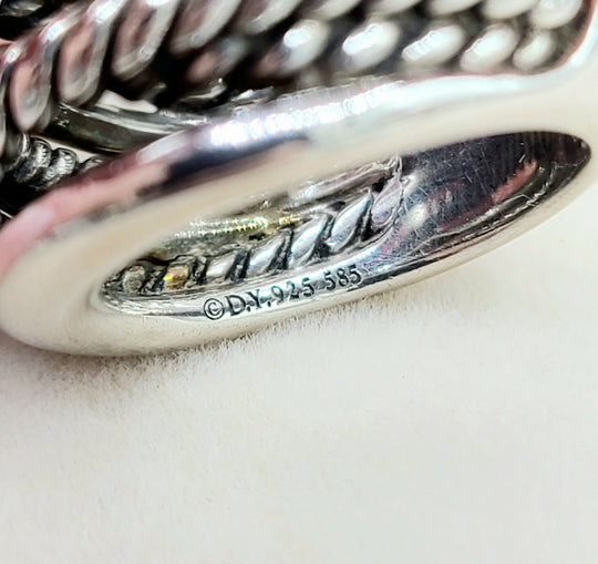  David Yurman Crossover Ring Wide with Gold