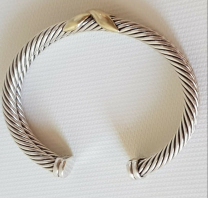 David Yurman Double Cable X Gold Bracelet | Certified Pre-Owned  AYW Luxury #