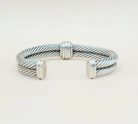  David Yurman Double Cable Renaissance Bracelet Blue Topaz