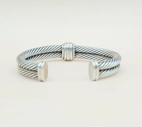  David Yurman Double Cable Renaissance Bracelet Blue Topaz