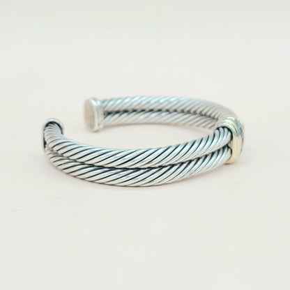 David Yurman Double Cable Renaissance Station Blue Topaz Bracelet    AYW Luxury #