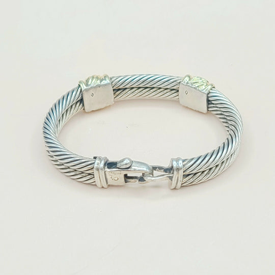  David Yurman Double Cable Renaissance Bracelet Iolite & Gold