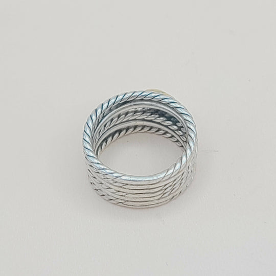  David Yurman Double X Crossover Ring 18K Gold