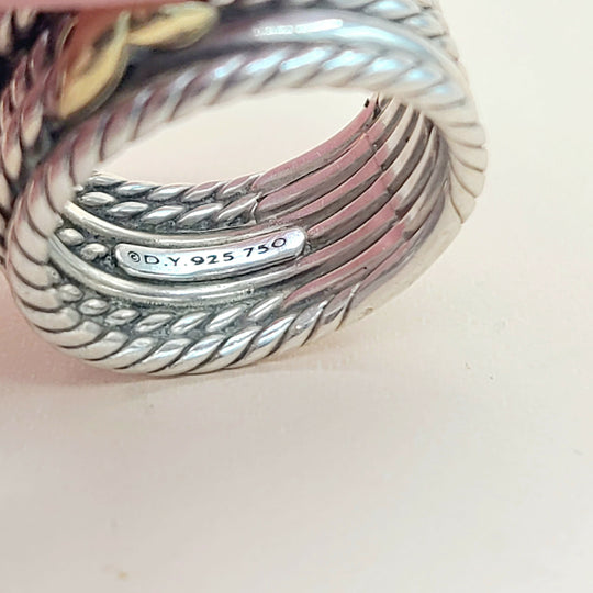  David Yurman Double X Crossover Ring 18K Gold