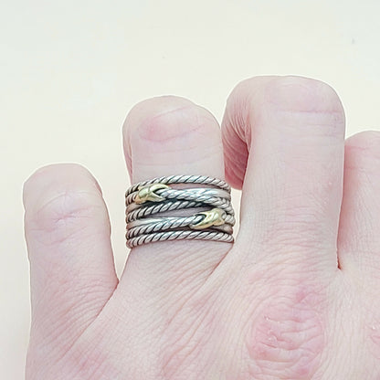 David Yurman Double X Crossover Ring 18K Gold    #
