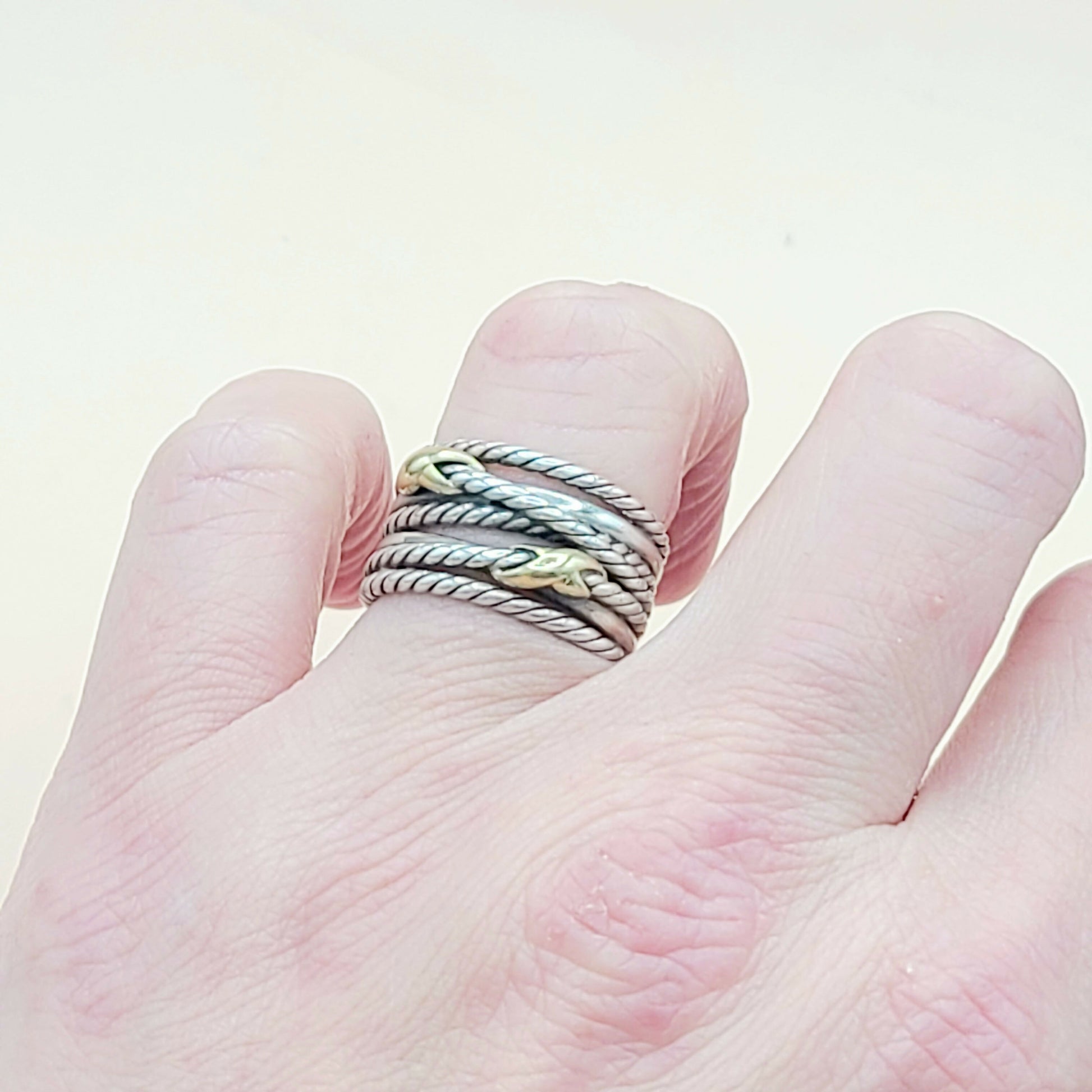 David Yurman Double X Crossover Ring 18K Gold    #
